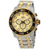 Invicta Pro Diver Chronograph Yellow Gold Dial Men's Watch #26080 - Watches of America