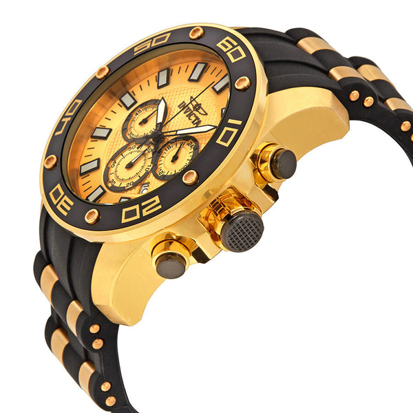 Invicta Pro Diver Chronograph Gold Dial Men's Watch #26088 - Watches of America #2