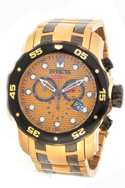 Invicta Pro Diver Chronograph Gold Dial Men's Watch #0691 - Watches of America