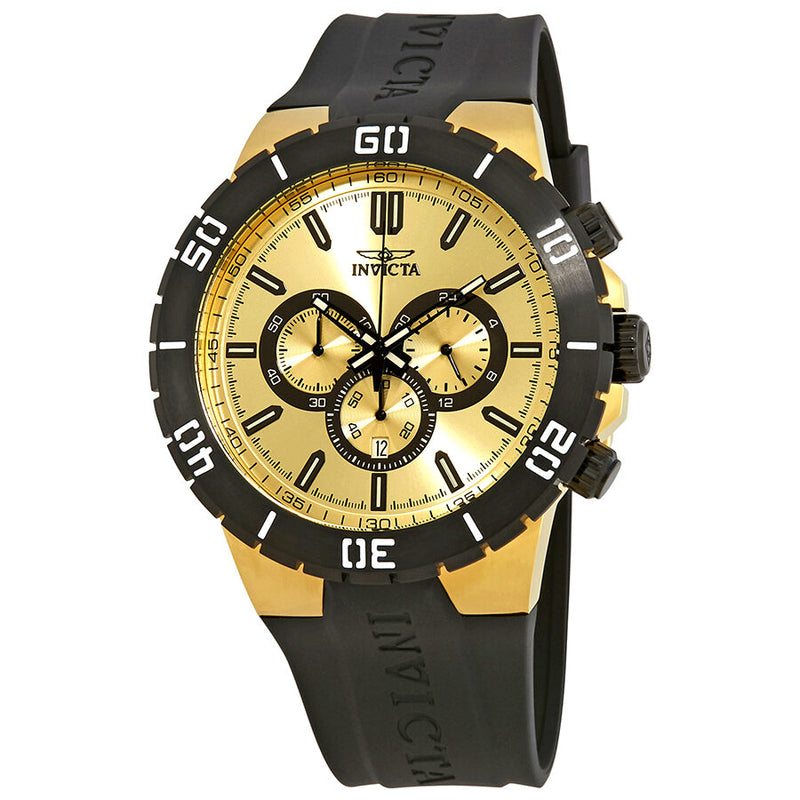 Invicta Pro Diver Chronograph Gold Dial Men's Watch #19197 - Watches of America