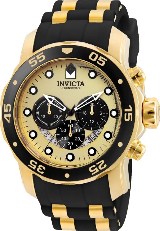 Invicta Pro Diver Chronograph Gold Dial Men's Watch #24852 - Watches of America