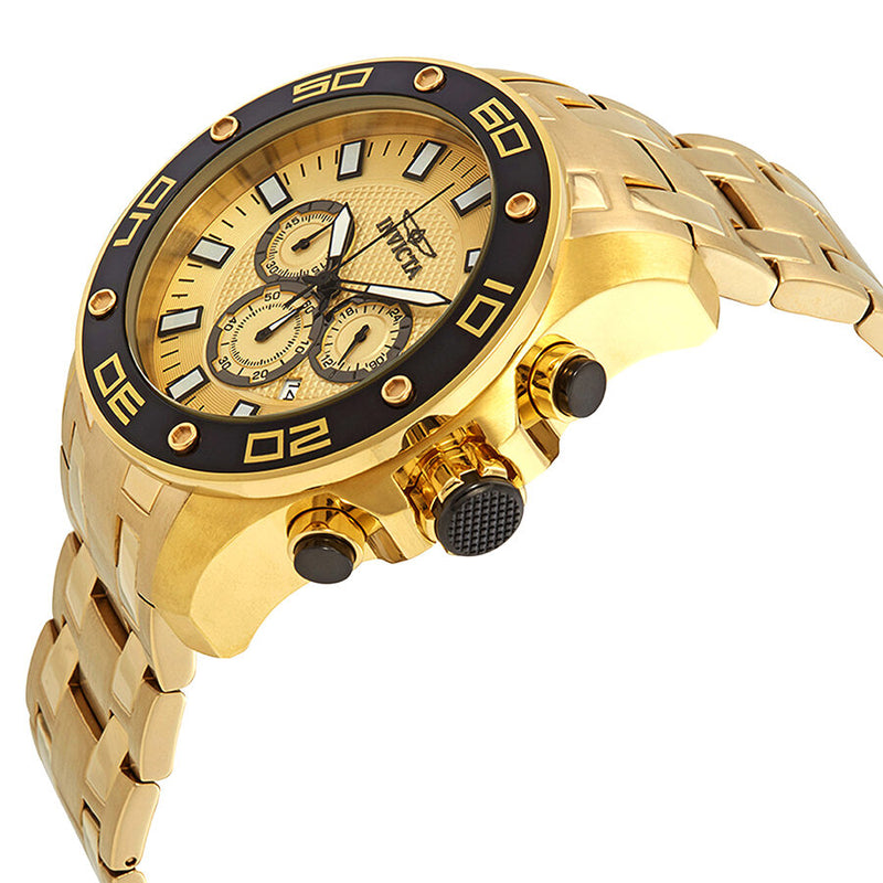 Invicta Pro Diver Chronograph Gold Dial Men's Watch #26079 - Watches of America #2