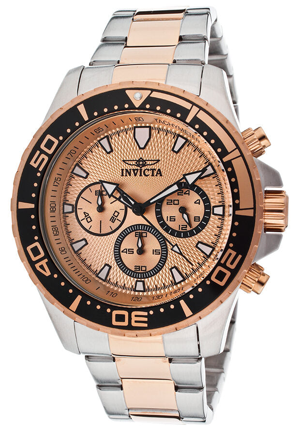 Invicta Pro Diver Chronograph Rose Dial Men's Watch #12917 - Watches of America