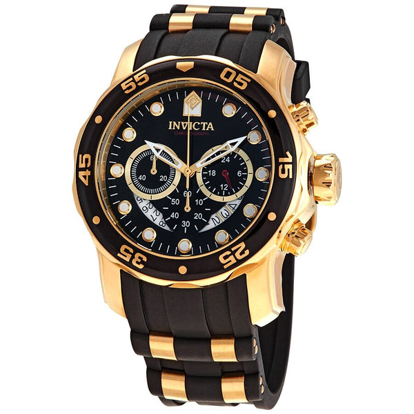 Invicta Pro Diver Chronograph Black Semi-Transparent Dial Men's Watch #6981 - Watches of America