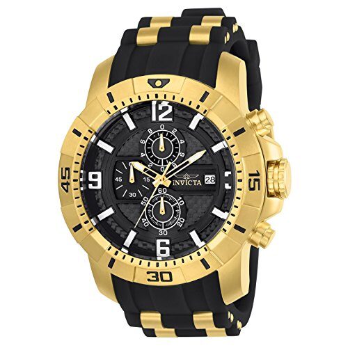 Invicta Pro Diver Chronograph Black Carbon Fiber Dial Men's Watch #24965 - Watches of America