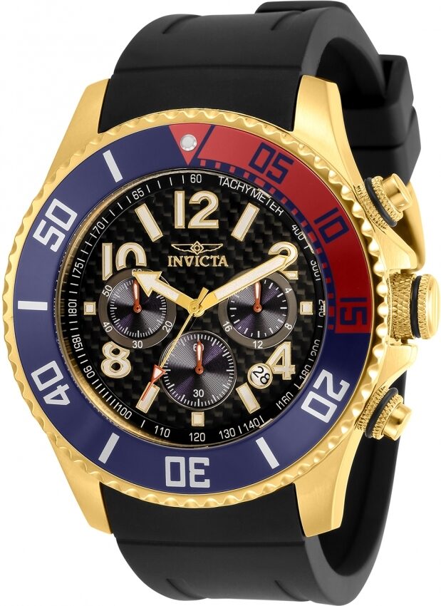 Invicta Pro Diver Chronograph Quartz Pepsi Bezel Men's Watch #29713 - Watches of America