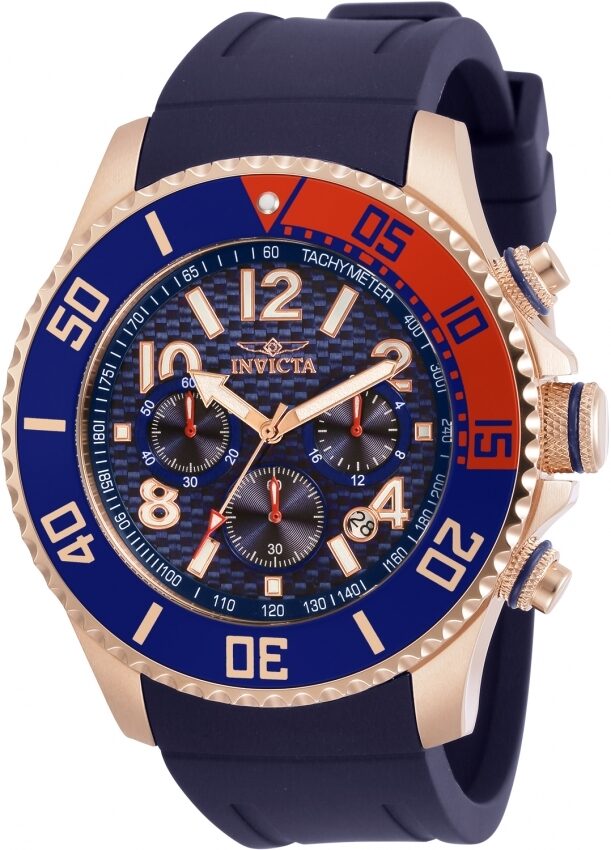 Invicta Pro Diver Chronograph Blue Dial Pepsi Bezel Men's Watch #30986 - Watches of America