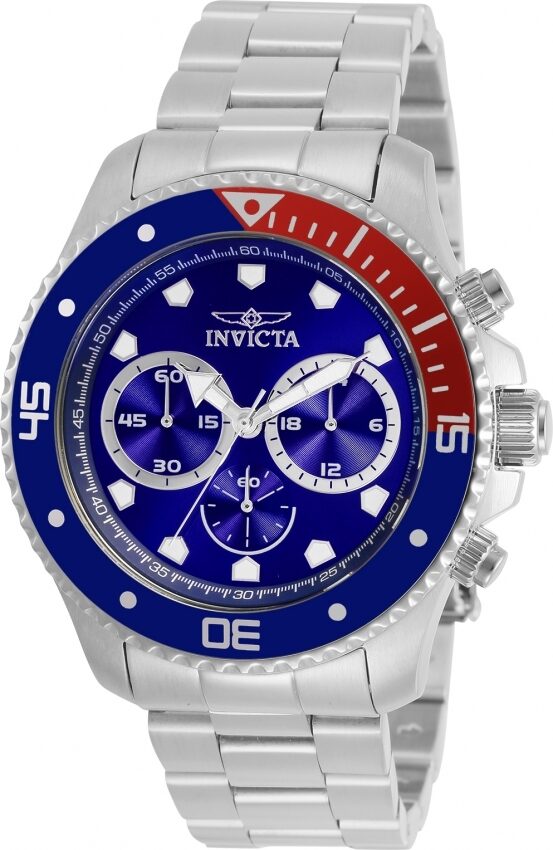 Invicta Pro Diver Chronograph Quartz Blue Dial Pepsi Bezel Men's Watch #30748 - Watches of America