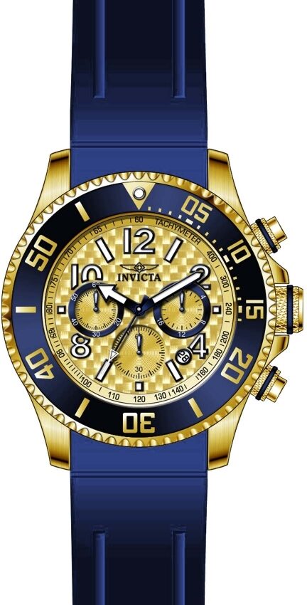 Invicta Pro Diver Chronograph Quartz Gold Dial Men's Watch #29714 - Watches of America