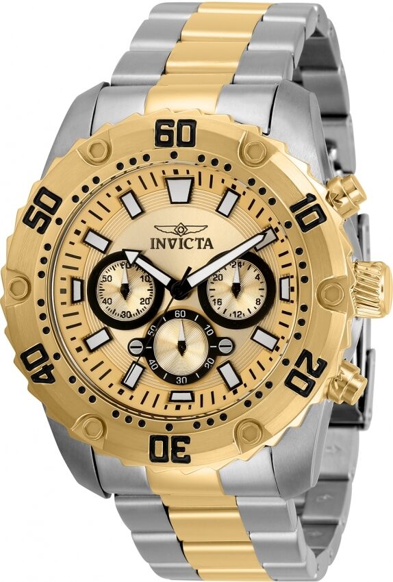 Invicta Pro Diver Chronograph Quartz Gold Dial Men's Watch #30750 - Watches of America