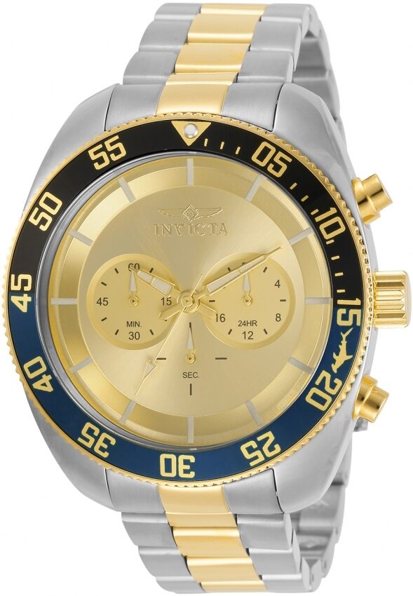 Invicta Pro Diver Chronograph Gold Dial Batman Bezel Men's Watch #30801 - Watches of America