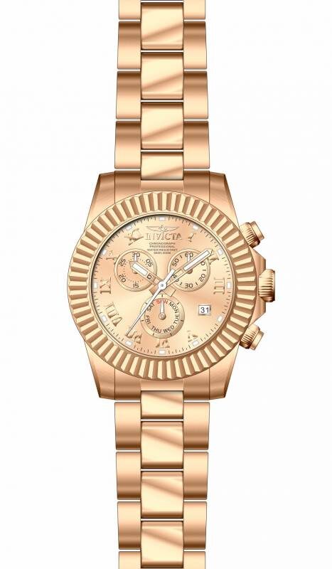 Invicta Pro Diver Chronograph Rose Dial Rose Gold-tone Ladies Watch #18959 - Watches of America