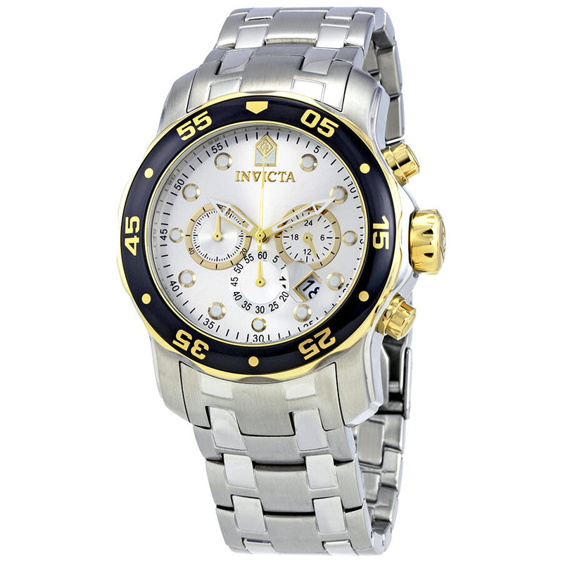 Invicta Pro Diver Chronograph Silver Dial Men's Watch #80040 - Watches of America