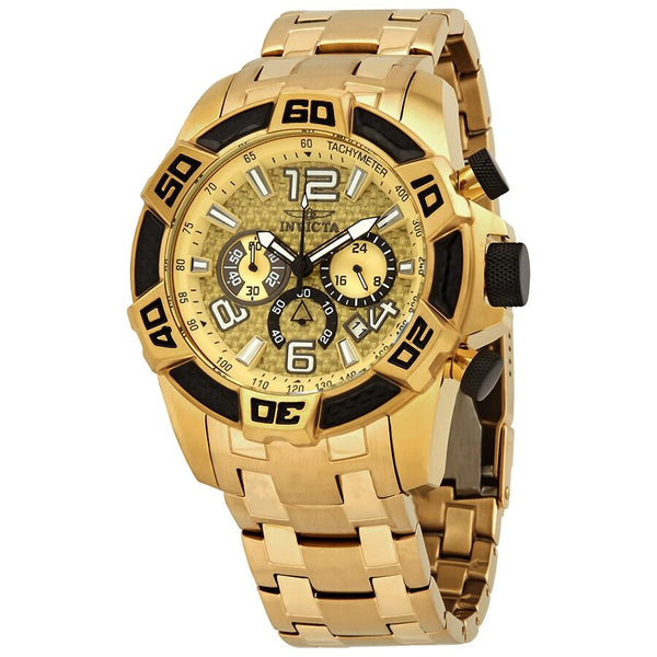 Invicta Pro Diver Gold Dial Chronograph Men's Watch #25854 - Watches of America