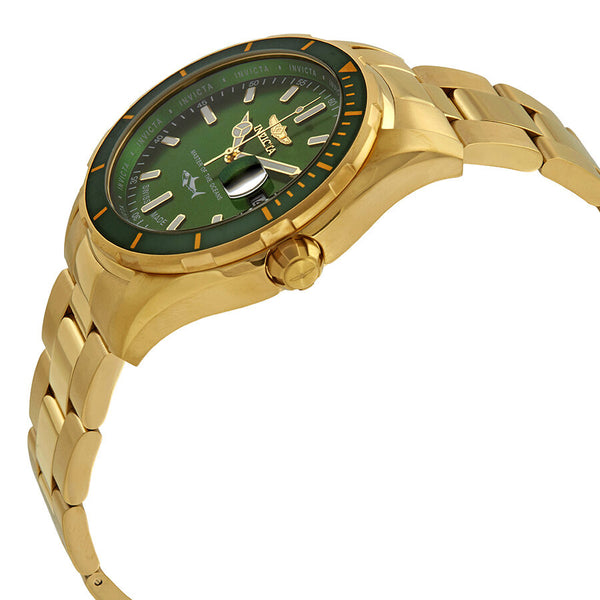 Invicta Pro Diver Green Dial Yellow Gold-plated Men's Watch #25812 - Watches of America #2