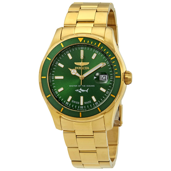 Invicta Pro Diver Green Dial Yellow Gold-plated Men's Watch #25812 - Watches of America