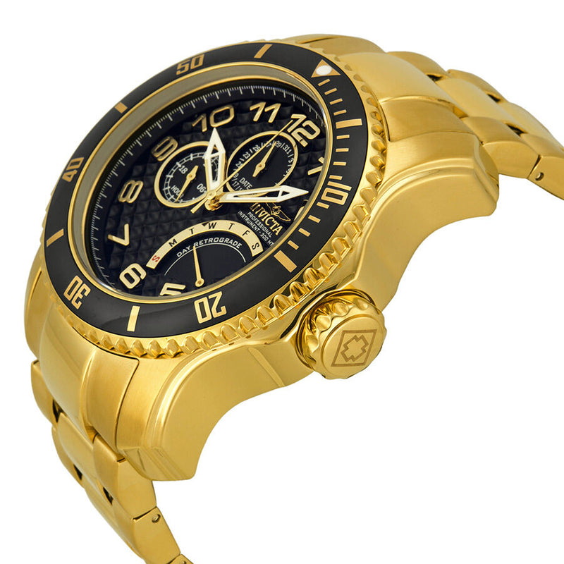 Invicta Pro Diver Multi Function Black Dial Gold plated Men s