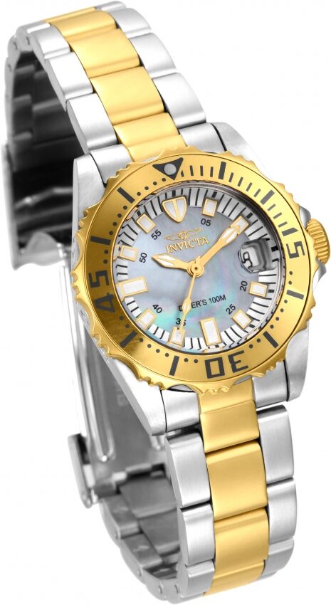Invicta Pro Diver Platinum Mother of Pearl Dial Two-tone Ladies Watch #17383 - Watches of America #2