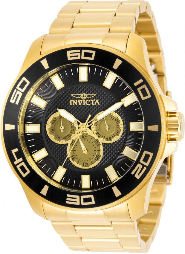 Invicta Pro Diver Quartz Black Dial Yellow Gold-tone Men's Watch #30784 - Watches of America