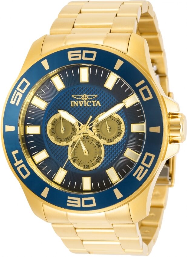 Invicta Pro Diver Quartz Blue Dial Yellow Gold-tone Men's Watch #30785 - Watches of America