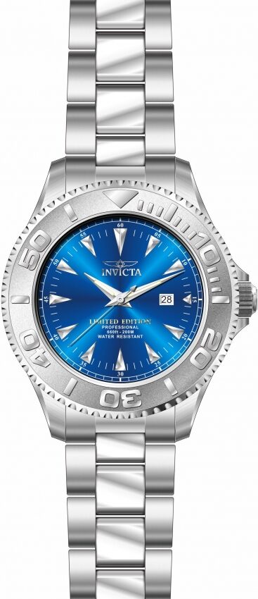 Invicta Pro Diver Quartz Blue Dial Stainless Steel Men's Watch #34259 - Watches of America