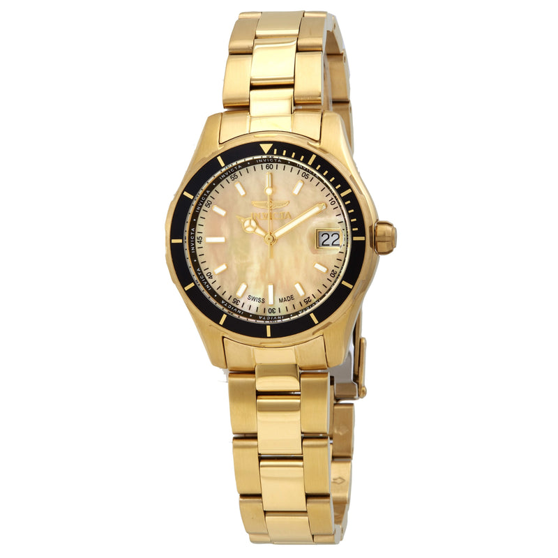 Invicta Pro Diver Quartz Gold Dial Ladies Watch #28645 - Watches of America