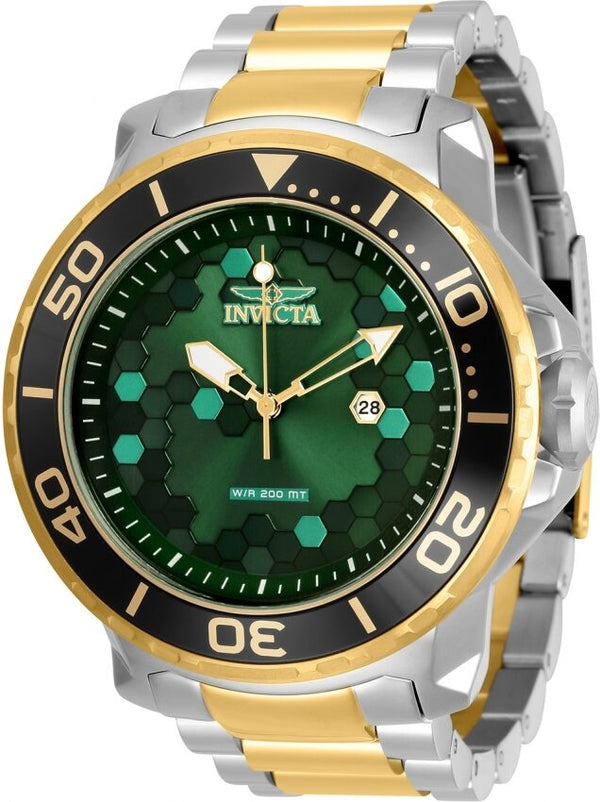 Invicta Pro Diver Quartz Green Dial Two-tone Men's Watch #30565 - Watches of America