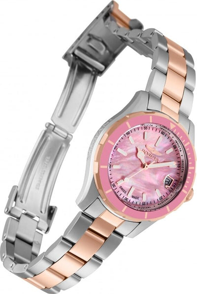 Invicta Pro Diver Quartz Pink Dial Ladies Watch 28651