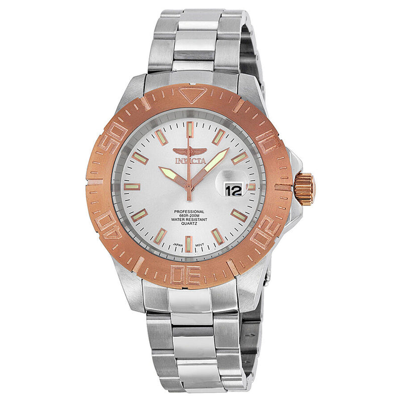 Invicta Pro Diver Silver-tone Sunray Dial Stainless Steel Men's Watch #14049 - Watches of America