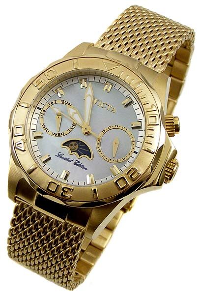 Invicta Pro Diver White Mother of Pearl Dial Ladies Watch #0754 - Watches of America