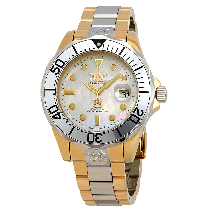 Invicta Pro Diver White Mother of Pearl Dial Two-tone Men's Watch #16035 - Watches of America