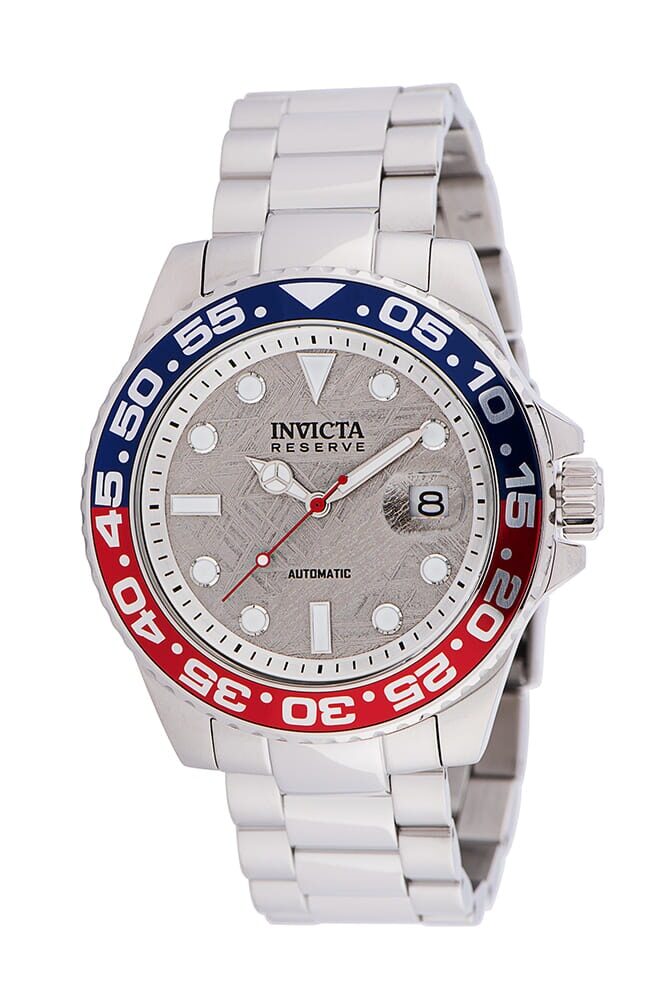 Invicta Reserve Automatic Silver Dial Pepsi Bezel Men's Watch #34199 - Watches of America