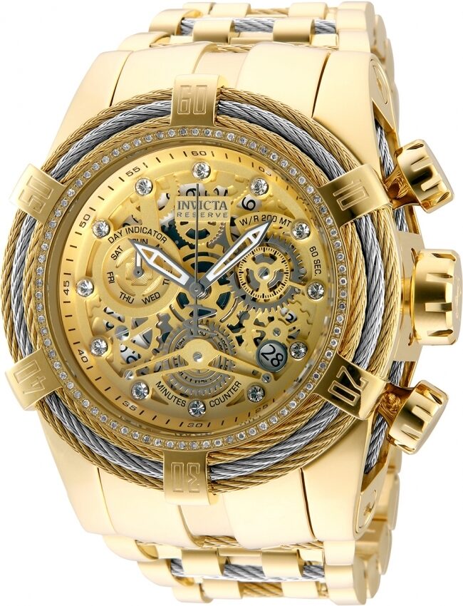 Invicta Reserve Chronograph Quartz Gold Dial Men's Watch #30068 - Watches of America