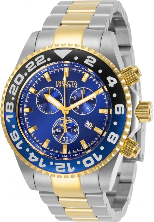 Invicta Reserve Chronograph Quartz Blue Dial Batman Bezel Men's Watch #29984 - Watches of America