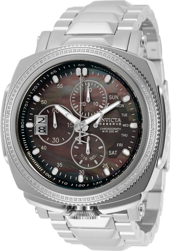 Invicta Reserve Chronograph Quartz Diamond Black Dial Men's Watch #30996 - Watches of America
