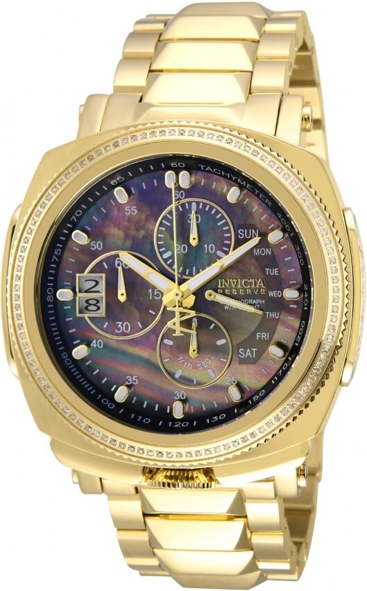 Invicta Reserve Chronograph Quartz Diamond Black Dial Men's Watch #31006 - Watches of America