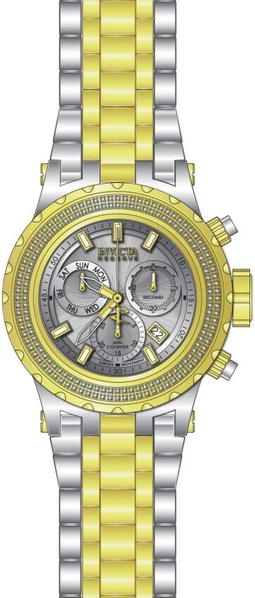 Invicta Reserve Chronograph Quartz Diamond Silver Dial Men's Watch #32798 - Watches of America