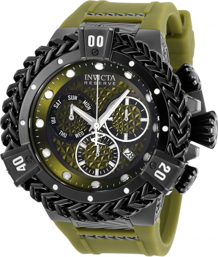 Invicta Reserve Chronograph Quartz Green Dial Men's Watch #33157 - Watches of America