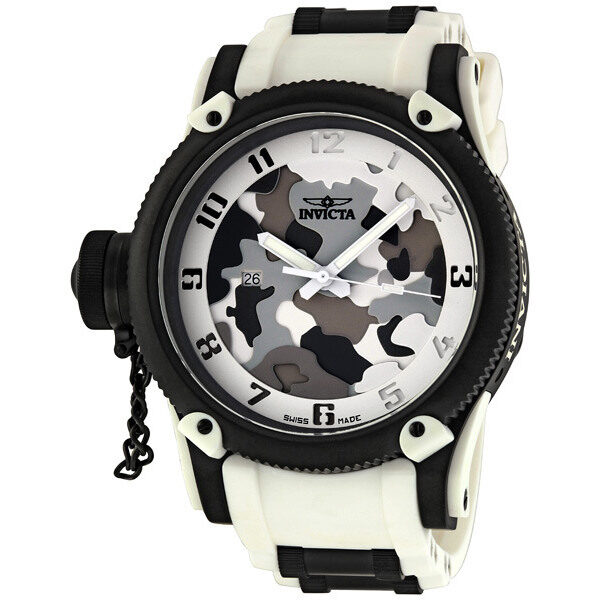 Invicta Russian Diver Special Ops White Siberian Tiger Men's Watch #1195 - Watches of America