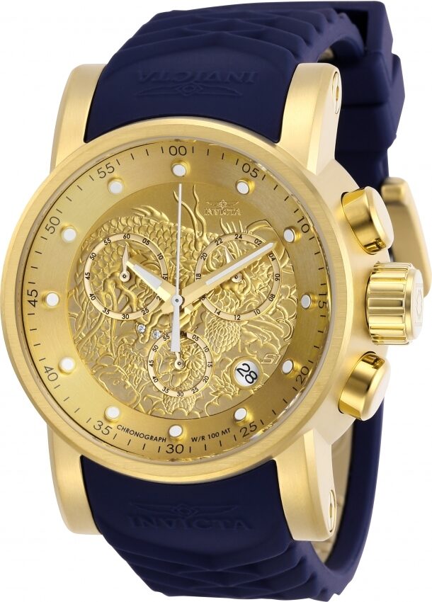 Invicta S1 Rally Dragon Chronograph Quartz Gold Dial Men's Watch #28187 - Watches of America