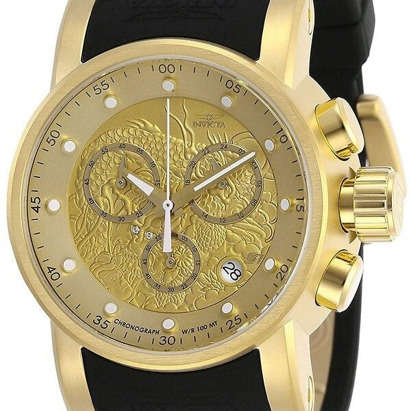 Invicta S1 Rally Dragon Chronograph Quartz Gold Dial Men's Watch