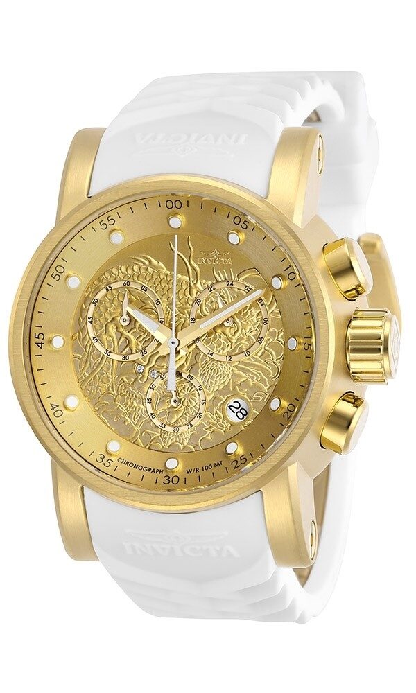 Invicta S1 Rally Dragon Chronograph Quartz Gold Dial Men's Watch #28189 - Watches of America