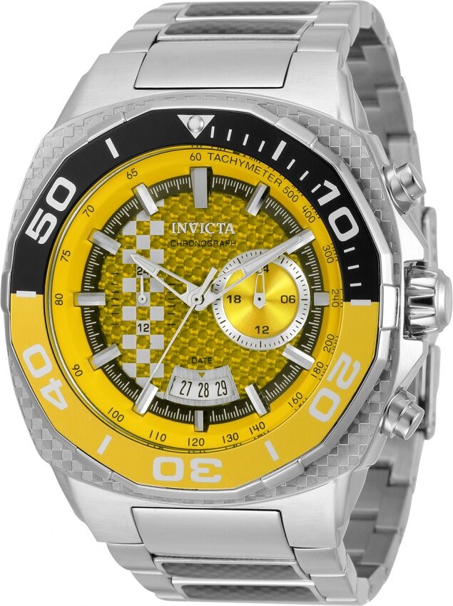 Invicta S1 Rally Quartz Yellow Dial Men's Watch #33196 - Watches of America