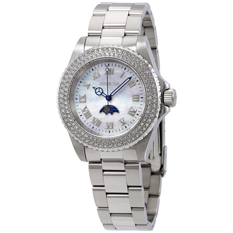 Invicta Sea Base White Mother of Pearl Dial Crystal Ladies Watch #23829 - Watches of America