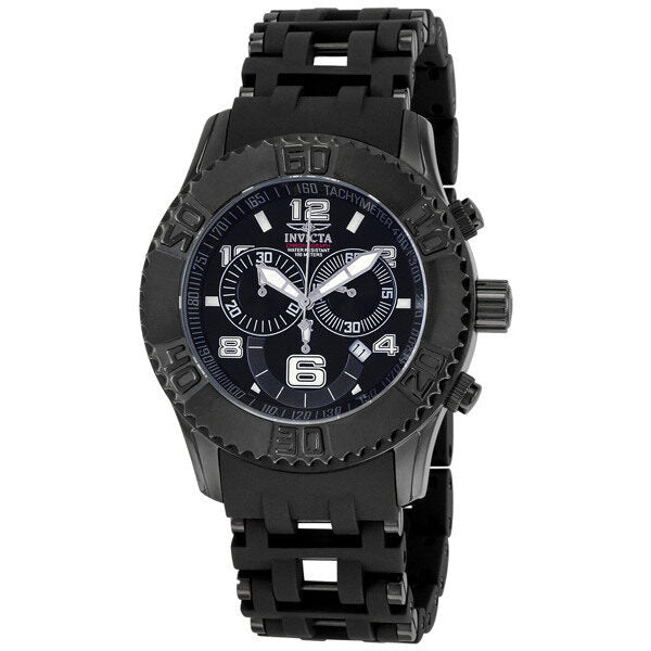 Invicta Sea Spider Black Ion-Plated Chronograph Men's Watch #6713 - Watches of America
