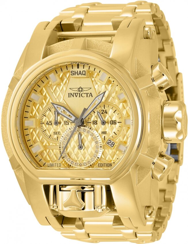 Invicta SHAQ Chronograph Quartz Gold Dial Men's Watch #34657 - Watches of America