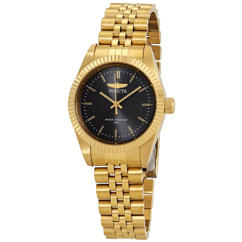 Invicta Specialty Black Dial Yellow Gold-tone Ladies Watch #29406 - Watches of America
