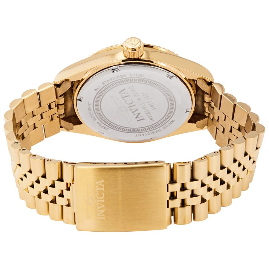 Invicta Specialty Black Dial Yellow Gold-tone Men's Watch