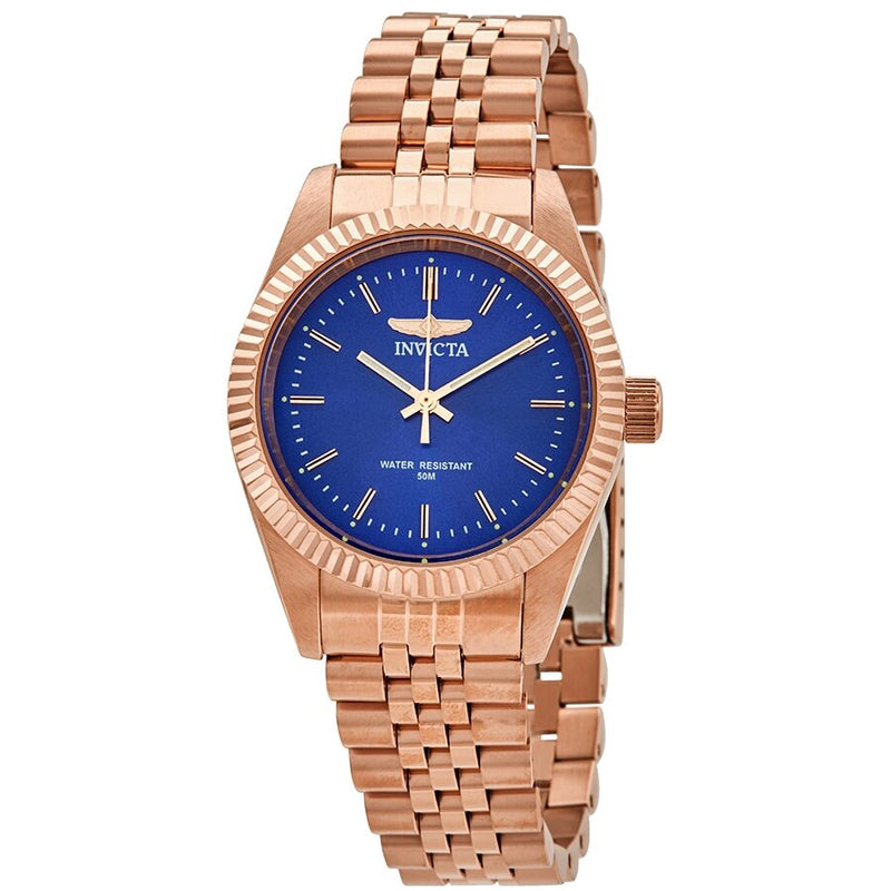 Invicta Specialty Blue Dial Rose Gold-tone Ladies Watch #29415 - Watches of America