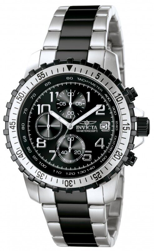 Invicta Specialty Chronograph Black Dial Two-tone Men's Watch #6398 - Watches of America